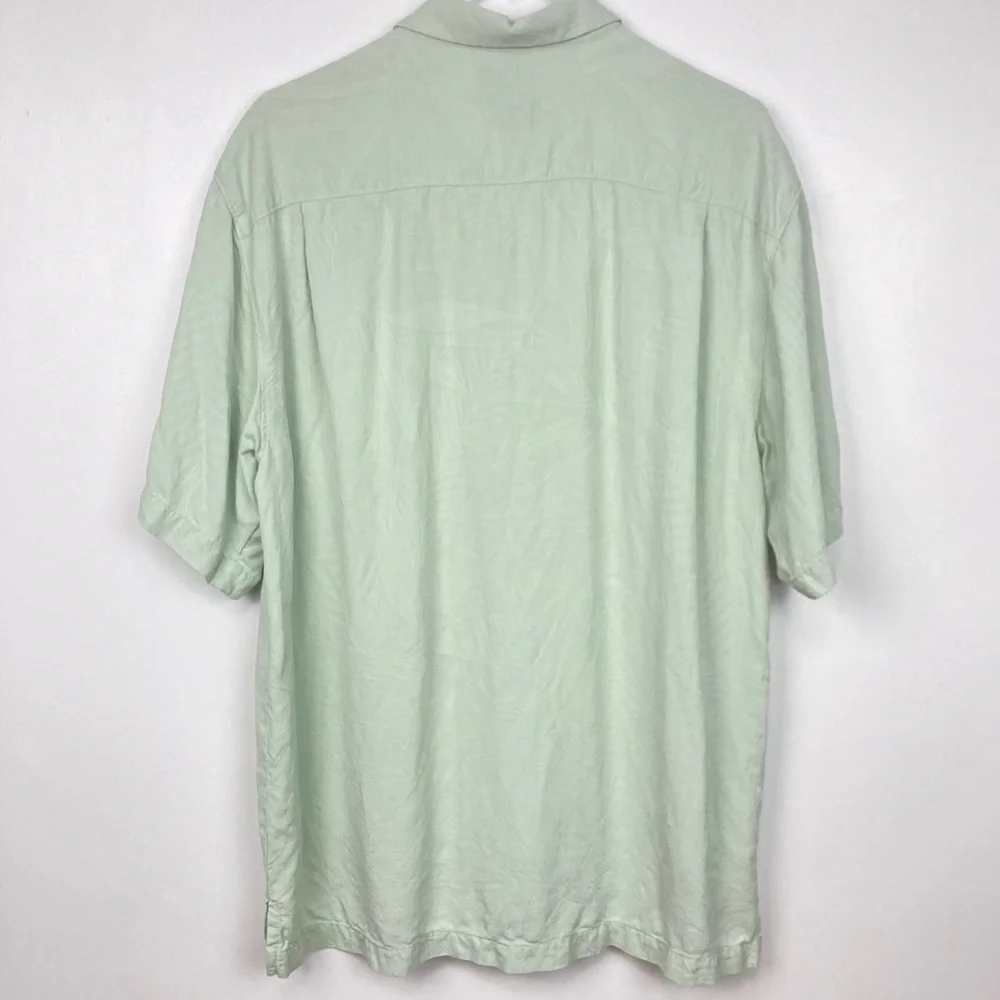 TOMMY BAHAMA Green Silk Button Down Shirt - Size L - Picture 2 of 11